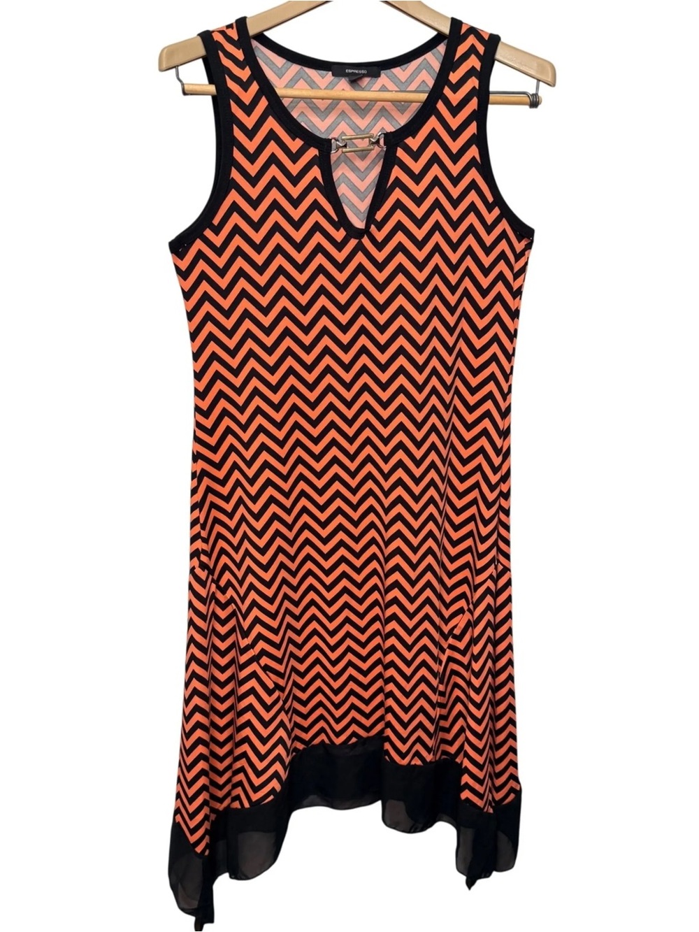 NWT - Espresso Sleeveless Chevron Tank Dress or Tunic (L)